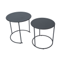 Metal Round Nesting Side Table Set of 2